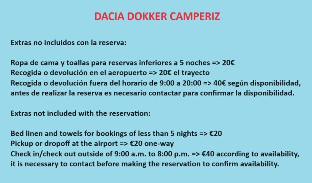 Dacia Dokker Camperiz Hotel PMI Exterior foto